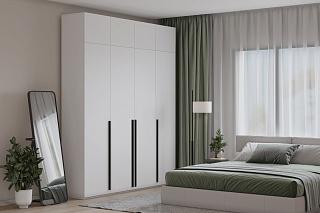 Шкаф распашной Лорена Пакс - 4 с антресолью Белый