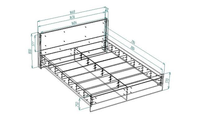 Кровать Алина 1600