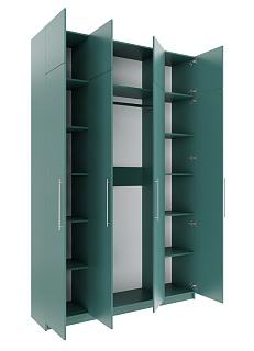 Шкаф распашной Калифорния - 4 с антресолью Сумеречный Голубой