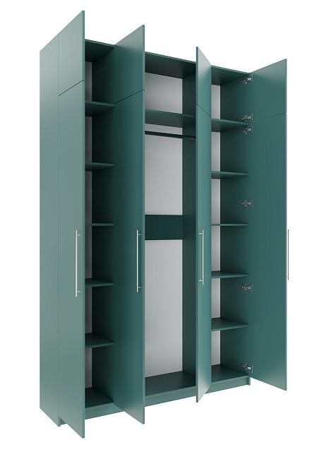 Шкаф распашной Калифорния - 4 с антресолью Сумеречный Голубой