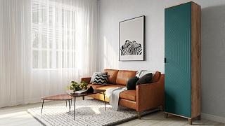 Шкаф распашной Марвин Йорк - 1 Аквамарин