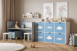 Стеллаж Kids - 13 Пастельно-Синий