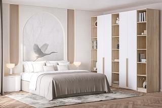 Шкаф распашной Хейсон - 11 Дуб Сонома / Белый