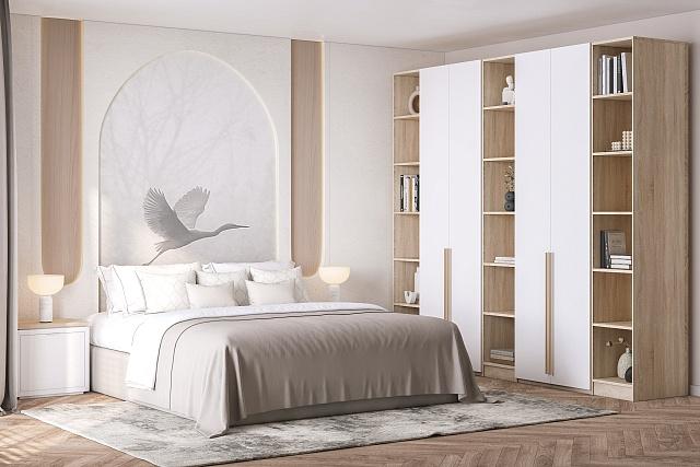 Шкаф распашной Хейсон - 11 Дуб Сонома / Белый