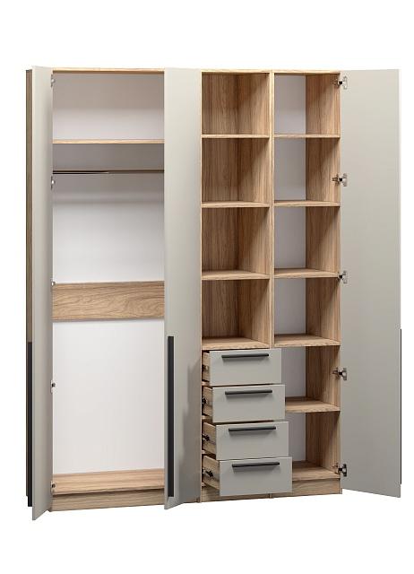 Шкаф распашной Хейсон - 20 Блэквуд Ячменный / Кашемир