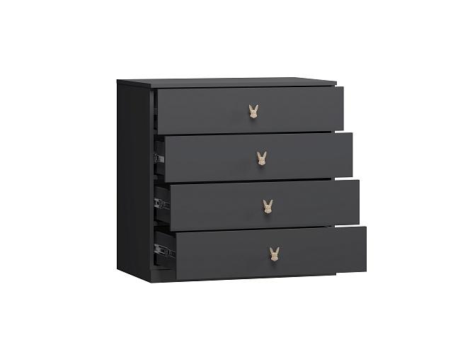 Комод Банни - 4 МДФ Черный Агат