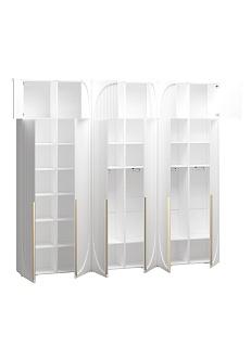 Шкаф распашной Брей - 3 с антресолью Белый