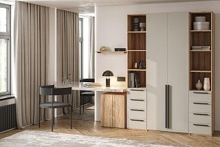 Шкаф распашной Хейсон - 25 Блэквуд Ячменный / Кашемир