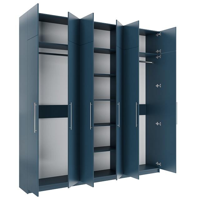 Шкаф распашной Калифорния - 6 с антресолью Альби Полуночно-синий