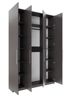 Шкаф распашной Калифорния - 4 с антресолью Графит