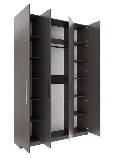 Шкаф распашной Калифорния - 4 с антресолью Графит