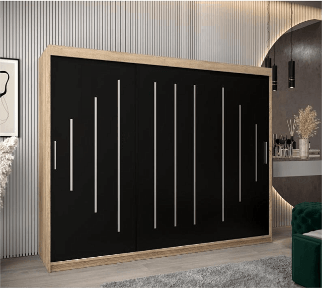 Шкаф-купе Валмиера NEW - 7 Дуб Сонома / Черный