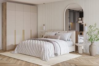 Шкаф распашной Лорена Хит - 4 с антресолью Сатин