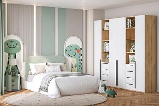 Шкаф распашной Хейсон - 16 Дуб Золотистый / Белый