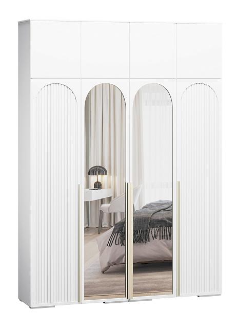 Шкаф распашной Рослин - 4.1 с антресолью Белый