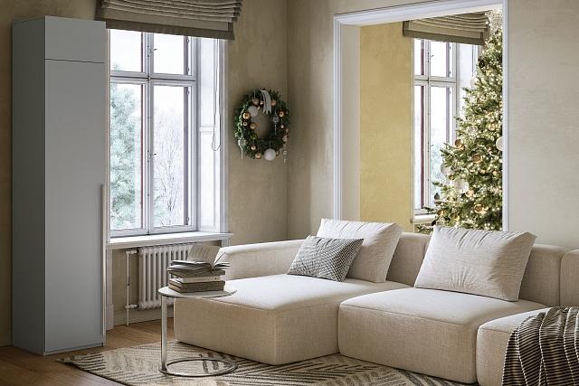 Шкаф распашной Лорена Бест - 1 с антресолью Серый Камень