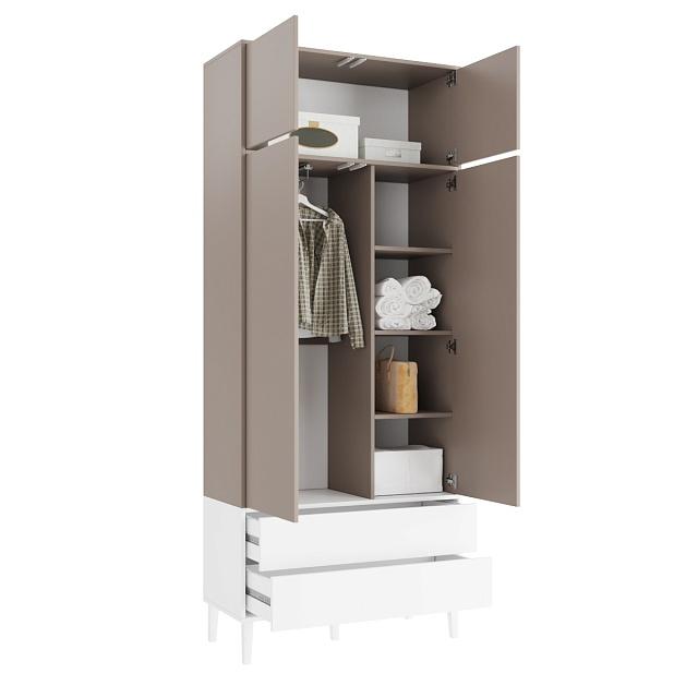 Шкаф распашной Скарлет - 11 Белый / Кашемир