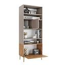 Стеллаж Скарлет - 3 Дуб Золотистый / Кашемир