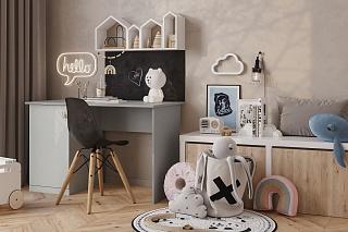 Письменный стол Банни - 3 МДФ Светло-Серый