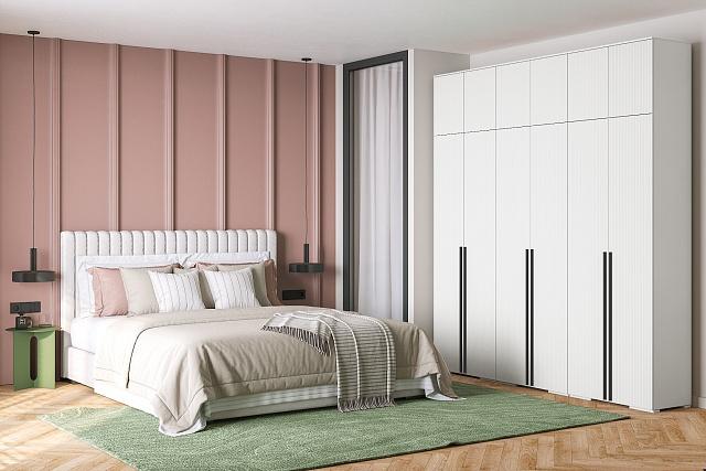 Шкаф распашной Лоренсе - 6 с антресолью Белый