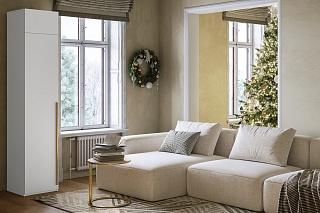 Шкаф распашной Лорена Хит - 1 с антресолью Белый