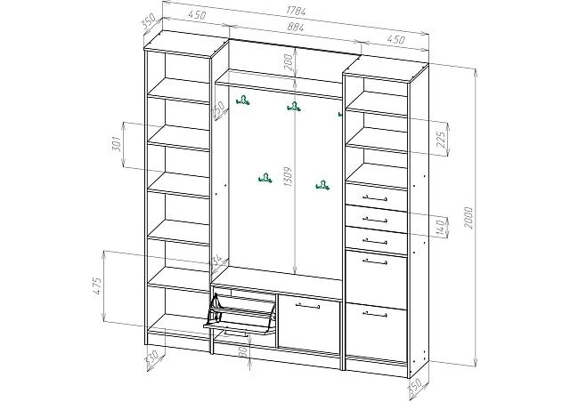 Прихожая Ольга - 8 Белый