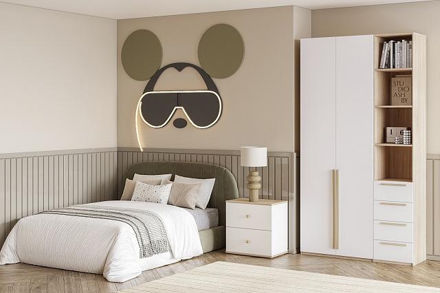 Шкаф распашной Хейсон - 22 Дуб Сонома / Белый