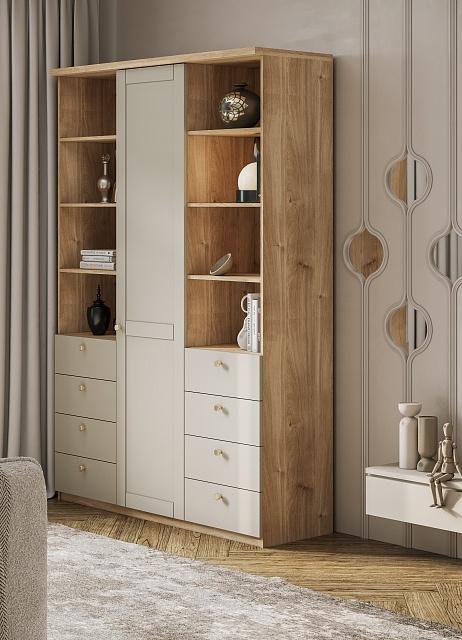 Шкаф распашной София РАХ - 38 МДФ Кастелло Медовый / Кашемир