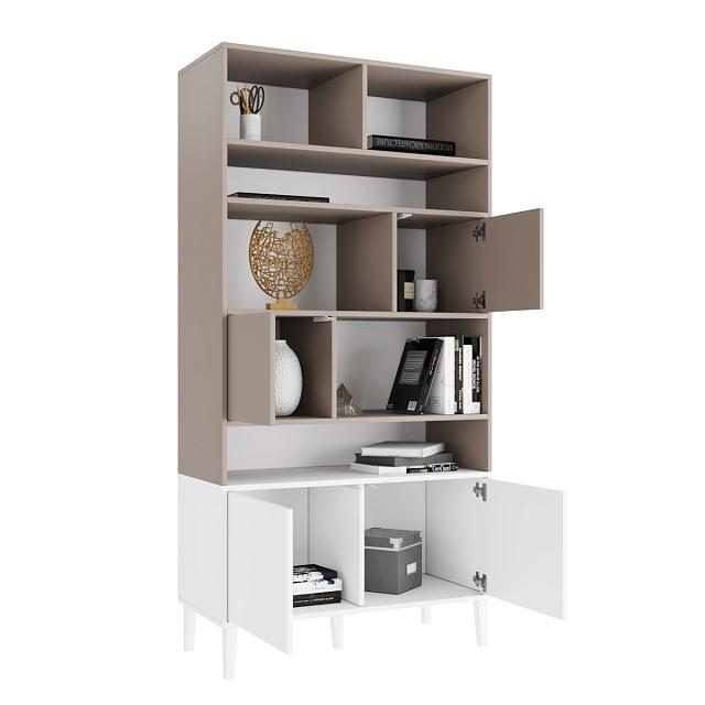 Стеллаж Скарлет - 4 Белый / Кашемир