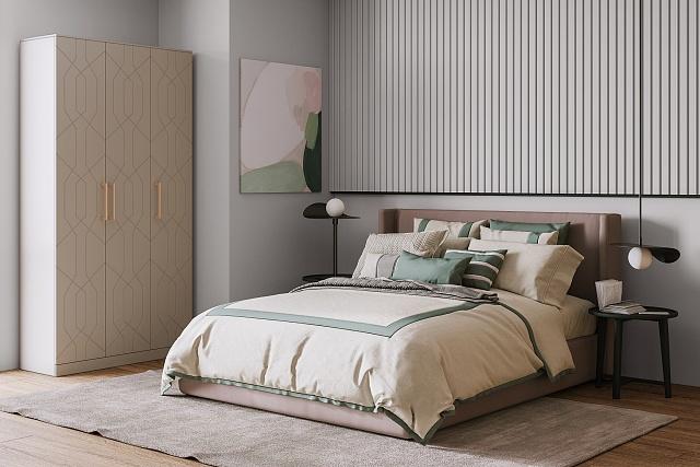 Шкаф распашной Дольче - 3 МДФ Кашемир