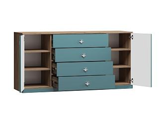 Комод Скарабей - 3 МДФ Аквамарин