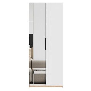 Шкаф распашной Астрис - 1 с зеркалом Белый