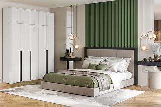 Шкаф распашной Лоренсе - 5 с антресолью Белый