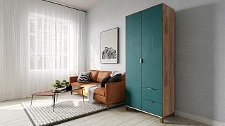 Шкаф распашной Марвин Йорк - 3 Аквамарин