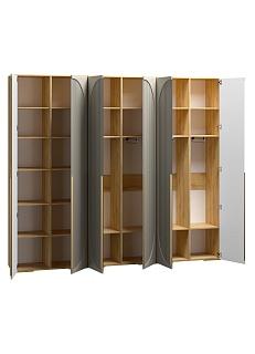 Шкаф распашной Брей - 3 Дуб Золотистый / Кашемир