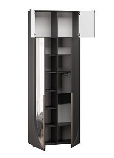 Шкаф распашной Брей - 1.1 с антресолью Черный