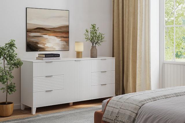 Комод Марвин 33 фрезеровка 8 Белый