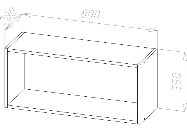 Антресоль Билли 2 створки со стеклом