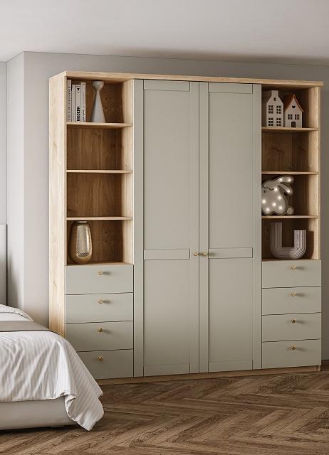 Шкаф распашной София РАХ - 35 МДФ Кастелло Медовый / Кашемир