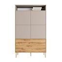 Стеллаж Скарлет - 9 Дуб Золотистый / Кашемир