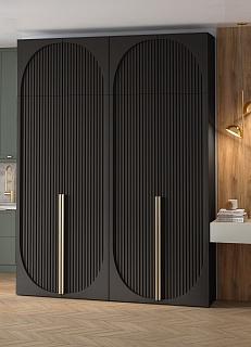 Шкаф распашной Брей - 2 с антресолью Черный