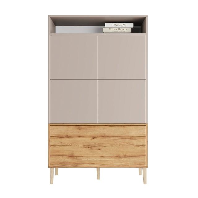 Стеллаж Скарлет - 9 Дуб Золотистый / Кашемир