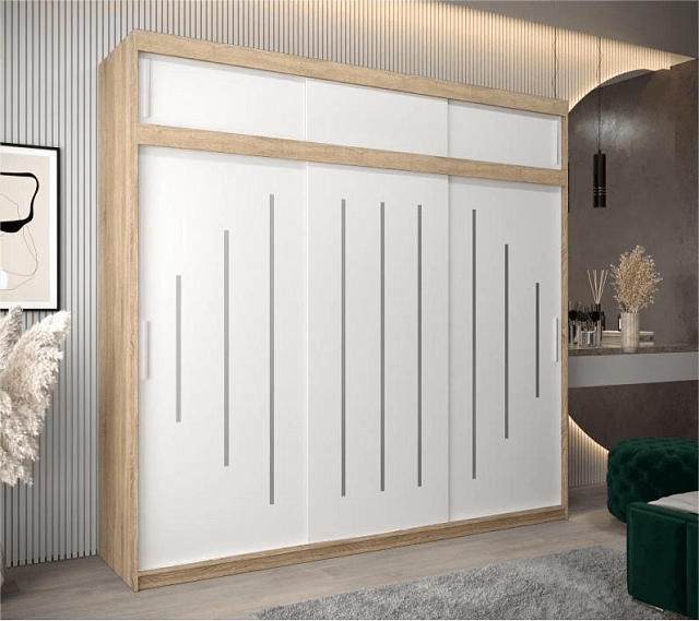 Шкаф-купе Валмиера NEW - 7А Дуб Сонома / Белый