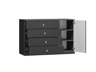 Комод Банни - 2 МДФ Черный Агат