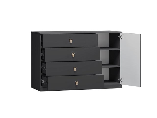 Комод Банни - 2 МДФ Черный Агат