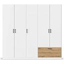Шкаф распашной Бари - 5 Белый / Дуб Бунратти