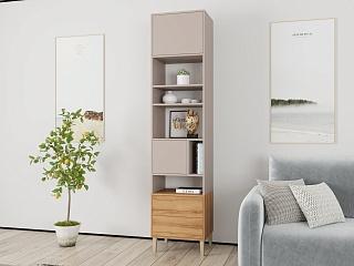 Стеллаж Скарлет - 6 Дуб Золотистый / Кашемир