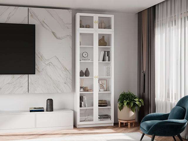 Библиотека Билли Хелена с антресолью - 20 Белый / Золото