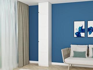 Шкаф распашной Скаген - 1 с антресолью Белый