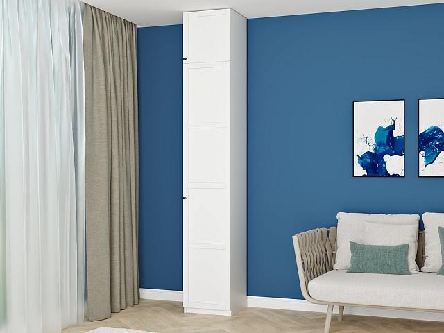 Шкаф распашной Скаген - 1 с антресолью Белый